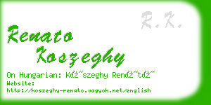 renato koszeghy business card